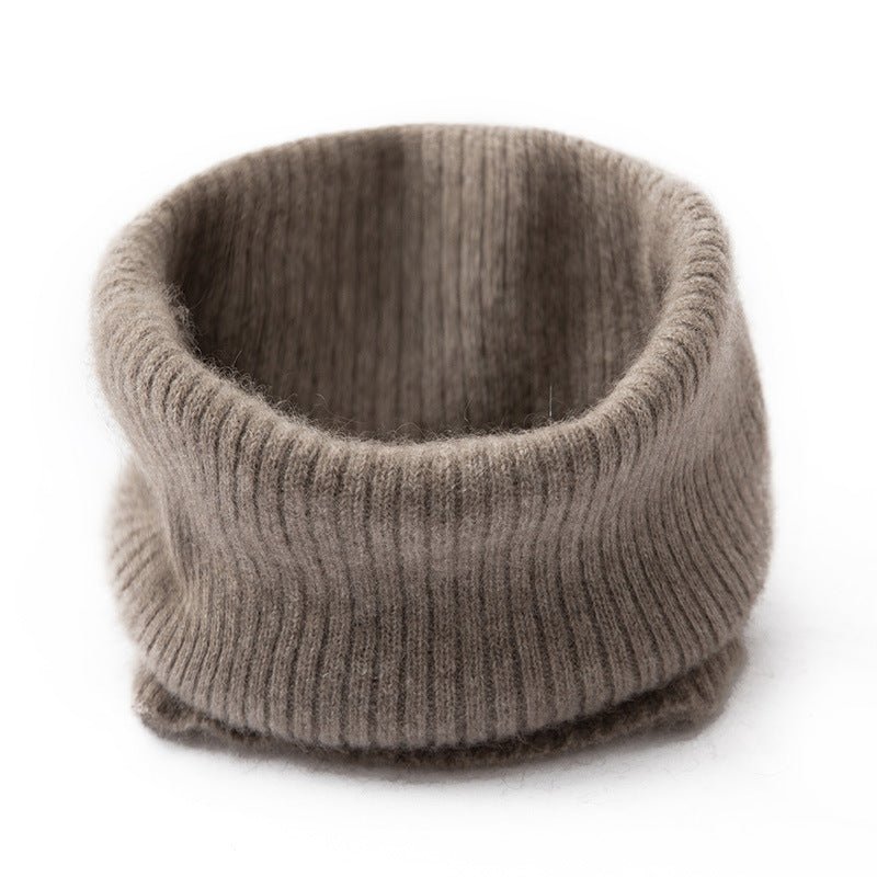 Cashmere Ribbed Neck Scarf Lightweight Solid Cashmere Neck Gaiter for Fall Winter - slipintosoft