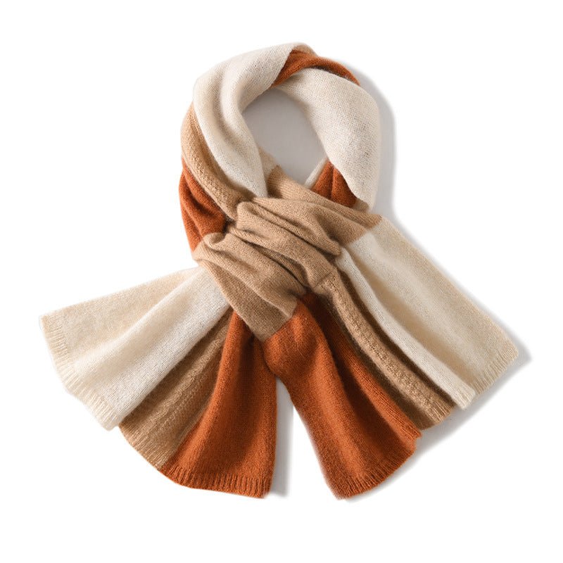 Cashmere Scarf Crossed Cashmere Neck Warmer Mixed Colors Cashmere Neckerchief - slipintosoft