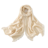 cashmere scarf for women winter long cashmere shawl tassel knitted cashmere neck scarf - slipintosoft