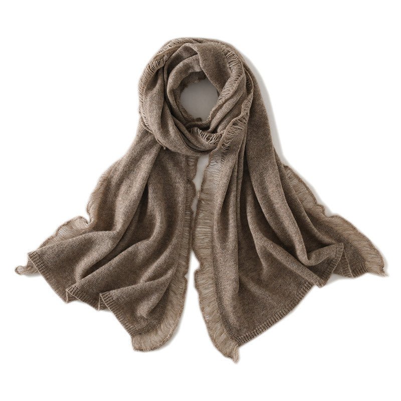 cashmere scarf for women winter long cashmere shawl tassel knitted cashmere neck scarf