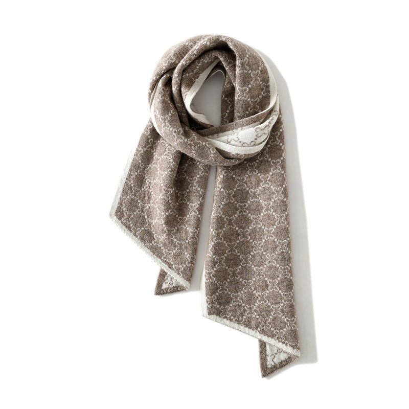 cashmere scarf womens jacquard cashmere neck scarf winter long cashmere neck cover