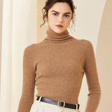 Women Cashmere Sweater Long Sleeve Turtleneck Cashmere Pullover