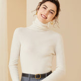 Women Cashmere Sweater Long Sleeve Turtleneck Cashmere Pullover