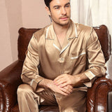 Classic Silk Pajamas Set For Men Luxury Silk Sleepwear