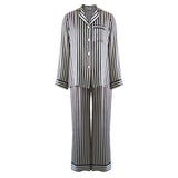 Matching Silk Pajamas Long Stripe Silk Pajama Set For Couples