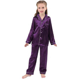 girls Silk Pajama Set long Silk Pjs Kids Silk Pajama Silk Sleepwear