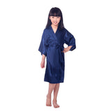 Girls Silk Robe Pure Silk Kimono Summer Kids Silk Robe