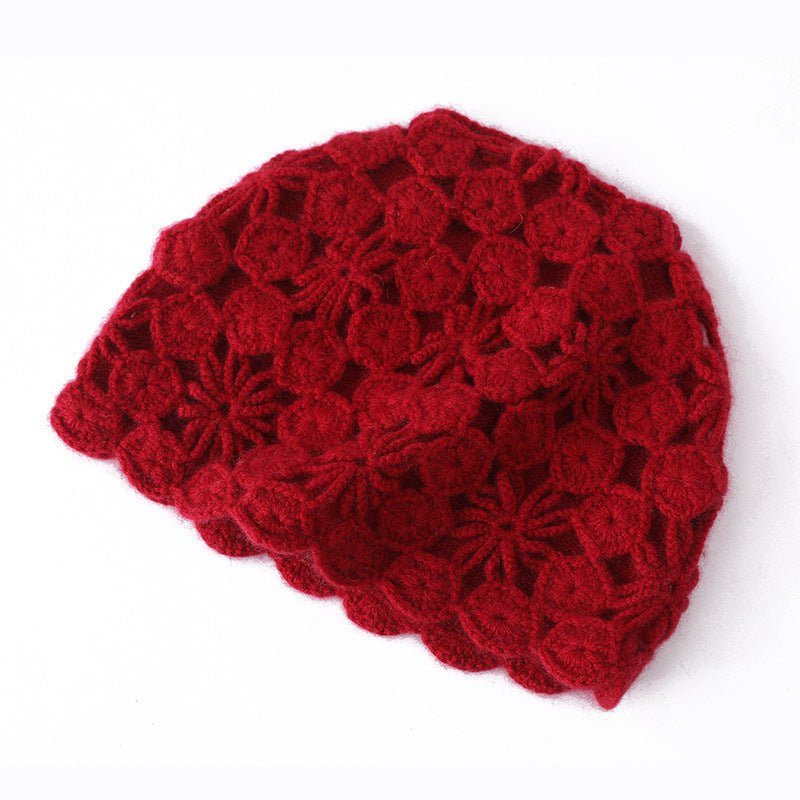 Handcrafted Crochet Knit Cashmere Beanie Inspired Cashmere Lace Beanie Hat