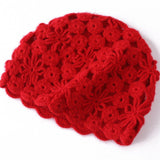 Handcrafted Crochet Knit Cashmere Beanie Inspired Cashmere Lace Beanie Hat