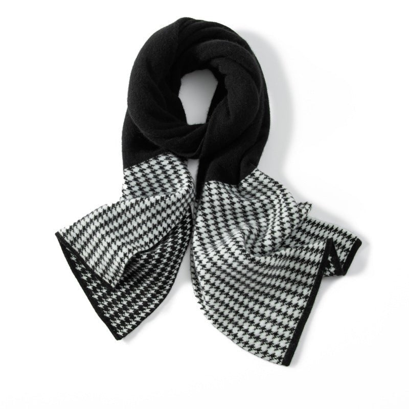 Houndstooth 100% Cashmere Shawls for Women Luxurious Long Cashmere Scarf Gifts