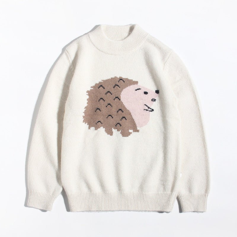 Kids Crew Neck Cashmere Sweater Animal and Graphic Designs Cashmere Pullover