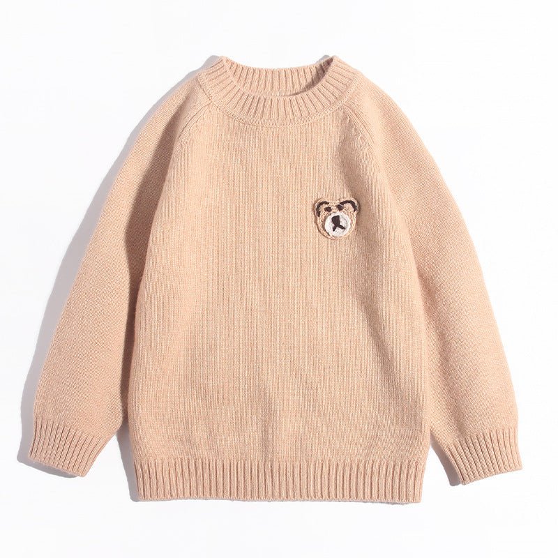 Kids Crew Neck Cashmere Sweater Animal and Graphic Designs Cashmere Pullover