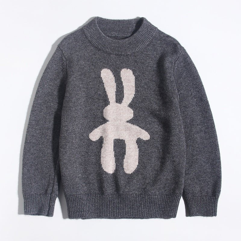 Kids Crew Neck Cashmere Sweater Animal and Graphic Designs Cashmere Pullover