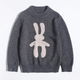Kids Crew Neck Cashmere Sweater Animal and Graphic Designs Cashmere Pullover