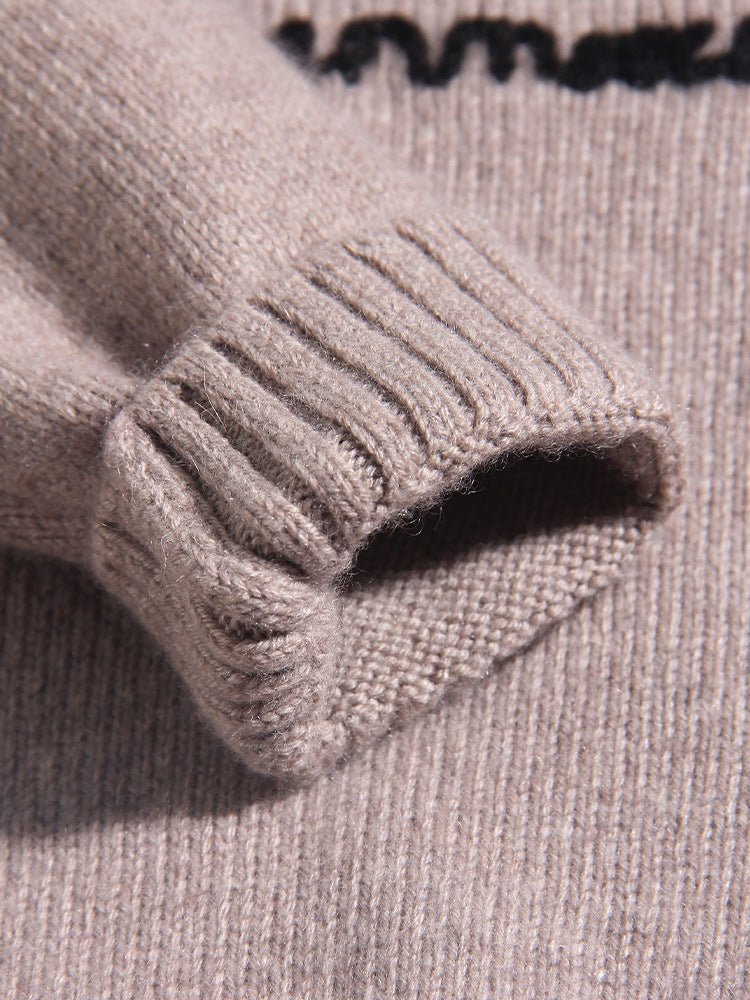 Kids Long Sleeve Cashmere Sweater Bunny and Mushroom Cashmere Pullover