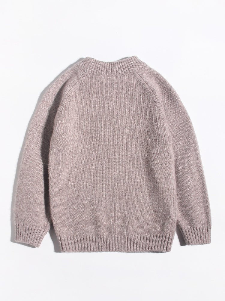 Kids Long Sleeve Cashmere Sweater Bunny and Mushroom Cashmere Pullover