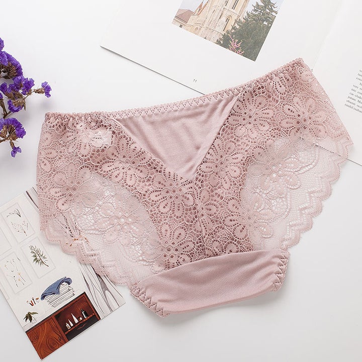 Lace Silk Underwear Women Breathable Silk Panties