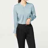 Ladies Pure Silk Shirt Mulberry Ribbon Work Silk Blouse Tops