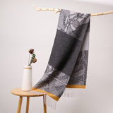 Long Cashmere Scarf with Tassel Jacquard Cashmere Warps Winter Gifts for Women