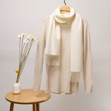 Long Cashmere Scarf with Tassel Plaid Cashmere Warps Multi Styles Winter Gifts - slipintosoft