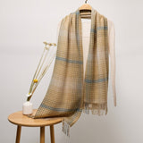 Long Cashmere Scarf with Tassel Plaid Cashmere Warps Multi Styles Winter Gifts - slipintosoft