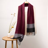 Long Cashmere Scarf with Tassel Plaid Cashmere Warps Multi Styles Winter Gifts