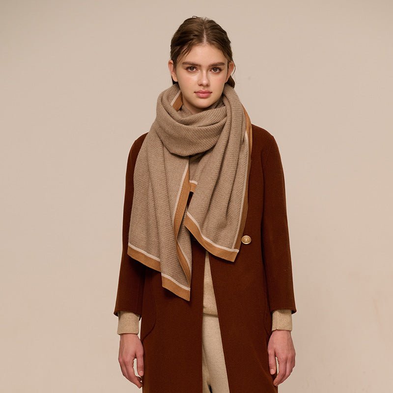 Long Cashmere Shawl and Wraps Large Soft Mixed Colors Cashmere Scarf for Winter - slipintosoft