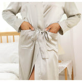 Long Mulberry Silk Robe Luxury 100% Silk Bathrobe