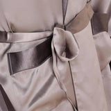 Long Silk Robe For Men 100% Pure Silk Robe With Piping