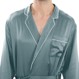 Long Silk Robe For Men Luxury Pure Silk Bathrobe With Pockets