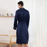 Long Silk Robe For Men Luxury Pure Silk Bathrobe With Pockets