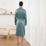 Long Silk Robe For Men Luxury Pure Silk Bathrobe With Pockets