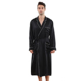 Long Silk Robe For Men Luxury Pure Silk Bathrobe With Pockets