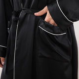 Long Silk Robe For Men Luxury Pure Silk Bathrobe With Pockets