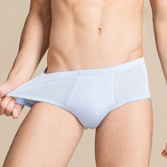 Men Silk Briefs Comfortable Breathable Silk Triangle Boxer