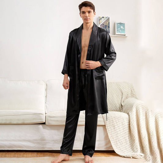 Silk robe and pajama set sale