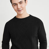 Mens Cable Knit Cashmere Sweater Crew Neck Long Sleeve Cashmere Pullover