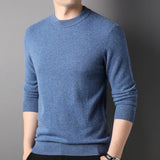 Mens Crew Neck Cashmere Sweater Long Sleeve Cashmere Pullover Tops