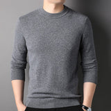 Mens Crew Neck Cashmere Sweater Long Sleeve Cashmere Pullover Tops