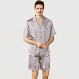 Men's Short Silk Pajama Set Real Pure Silk Pajamas