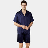 Men's Short Silk Pajama Set Real Pure Silk Pajamas