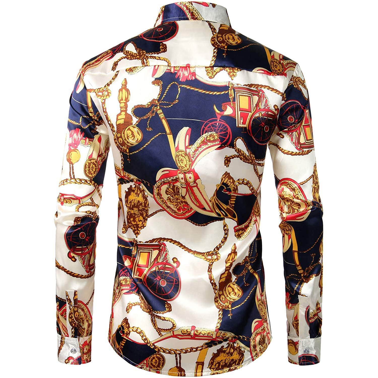 Men's Silk Dress Shirt Luxury Printed Long Sleeve Silk Shirts -  slipintosoft