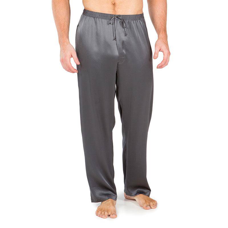 Mens Silk Pajama Long Pants Real Silk Pajamas Bottoms Sleep Pants