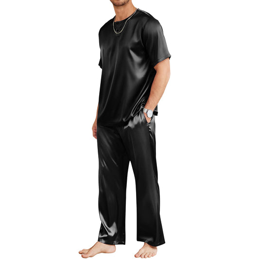 Men's Silk Pajamas set Simple & Comfortable Silk sleepwear - slipintosoft