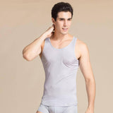 Men's Silk Tank Top Silk Knitted Shirt Sleeveless Undershirts