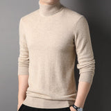 Mens Turtle Neck Cashmere Sweater Warm Long Sleeve Cashmere Pullover - slipintosoft