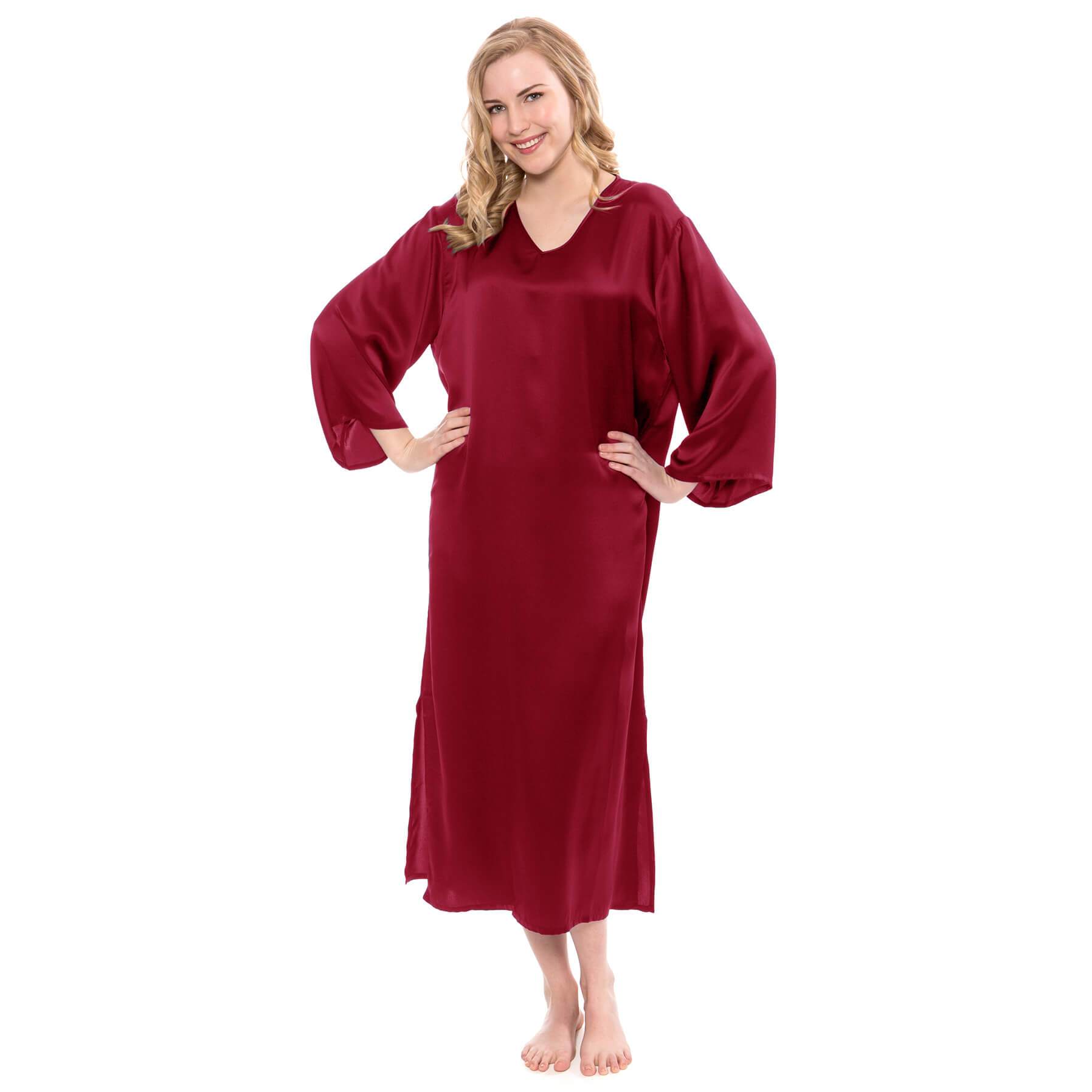 Women Loose Pullover Silk Nightwear Long Silk Dressing Gown