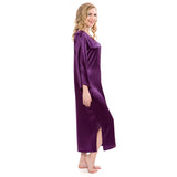 Women Loose Pullover Silk Nightwear Long Silk Dressing Gown