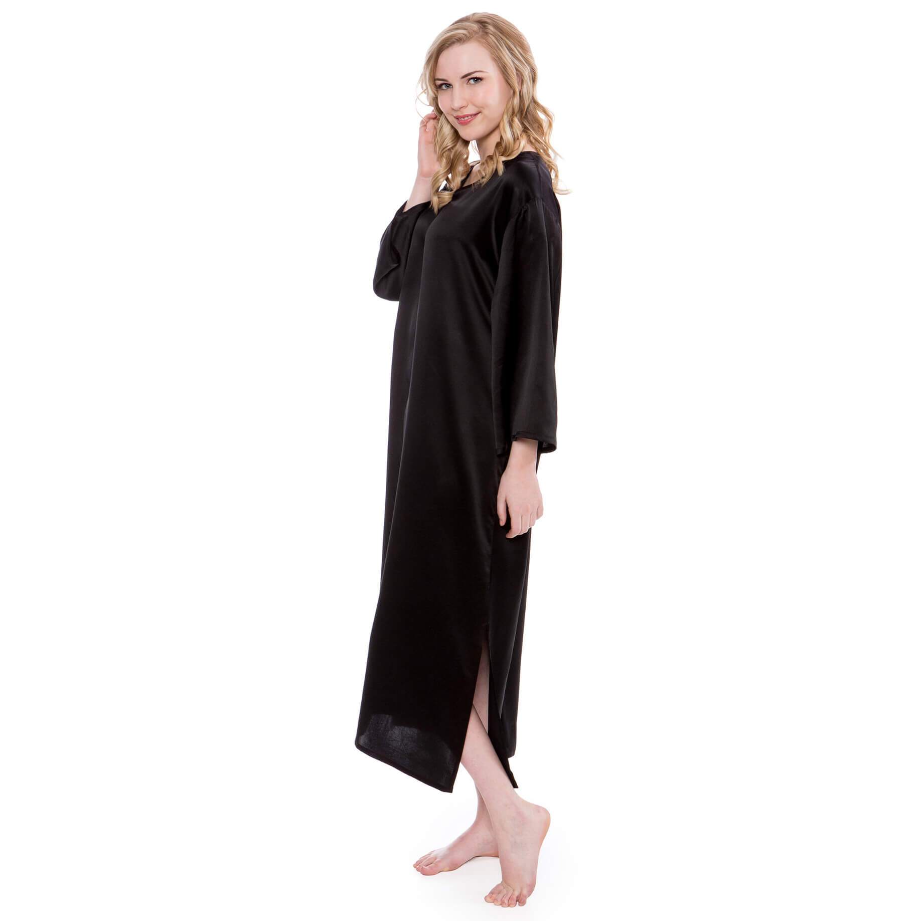 Women Loose Pullover Silk Nightwear Long Silk Dressing Gown