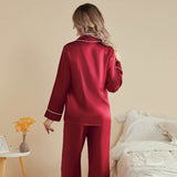 Women Silk Pjs Long Sleeves Luxury Silk Pajamas Set